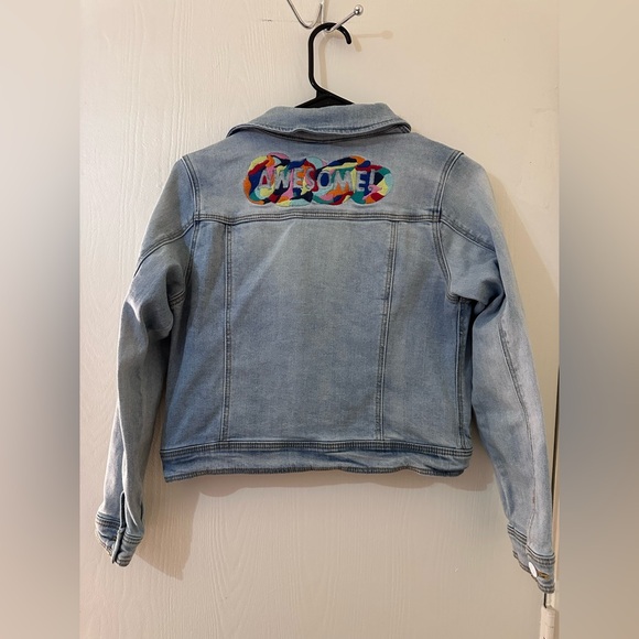 Girls Cat & Jack Light Blue Jean Jacket Size Large 10/12 - Picture 2 of 5